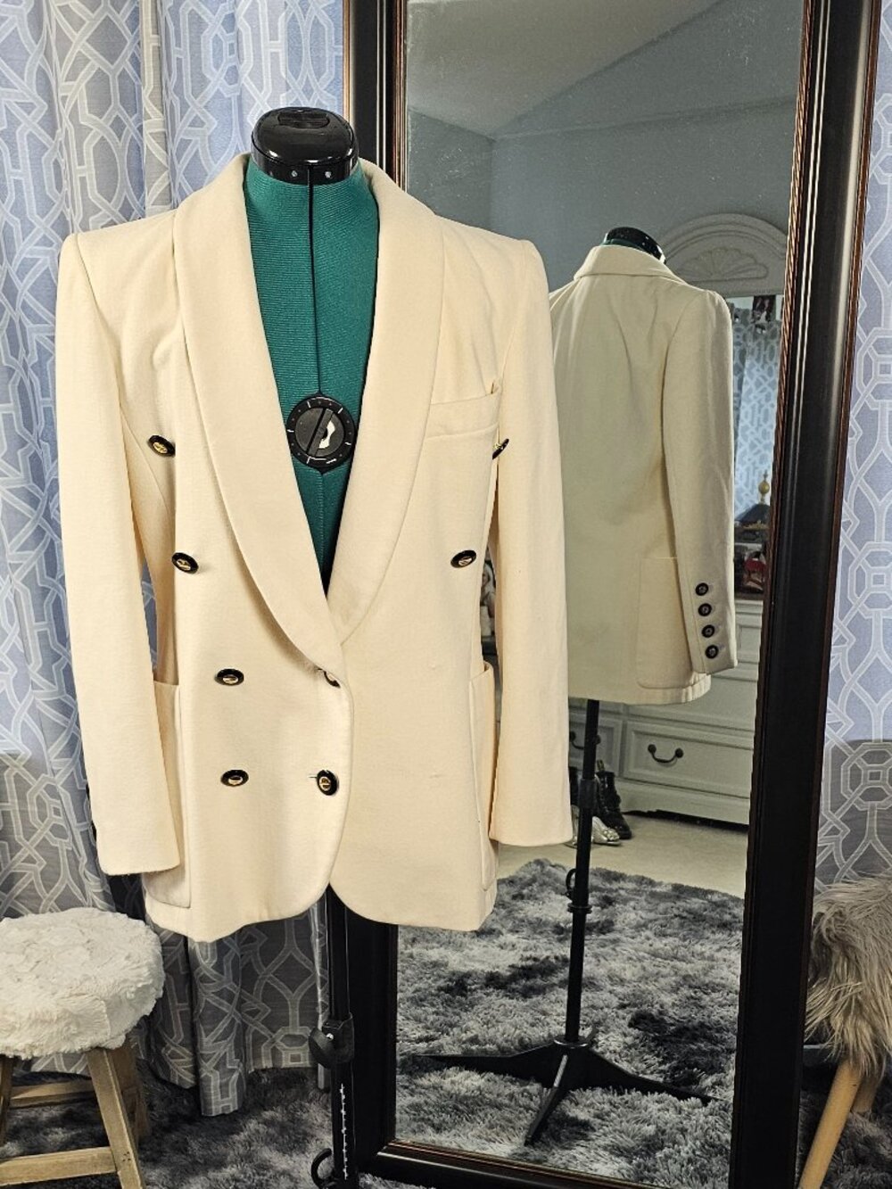Escada Margaretha Ley Double‑Breasted Blazer – Virgin Wool, Vintage, Size 34